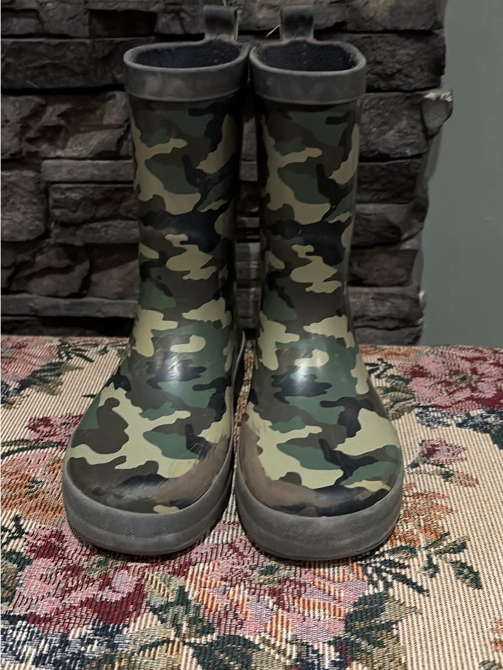 Children's Camouflage Rain Boots - Green Camo